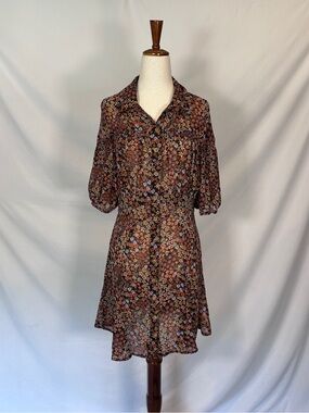 Free People Black Floral Mini Dress